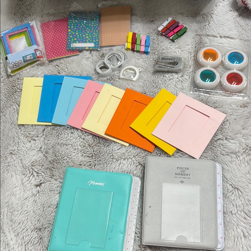 Polaroid Teal and Gray Photo Album Set with Colorful Frames